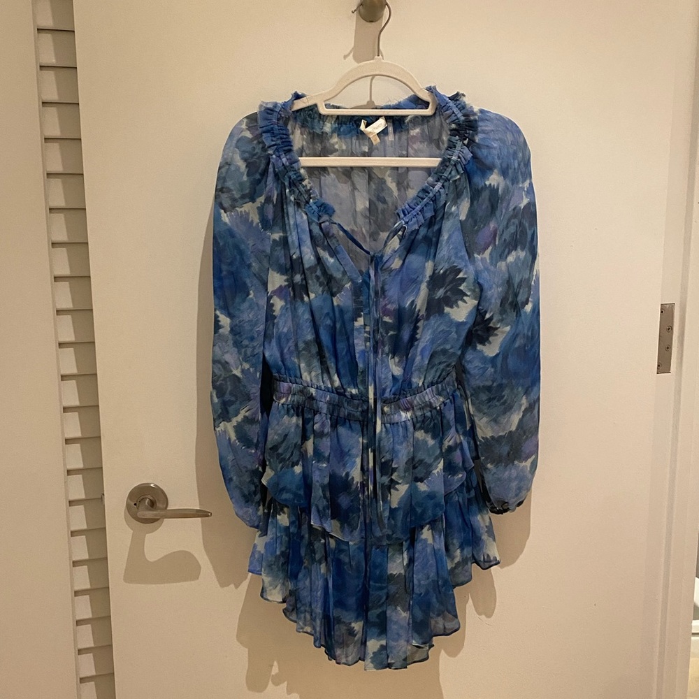 Love Shack Fancy Blue Popover Dress- XS